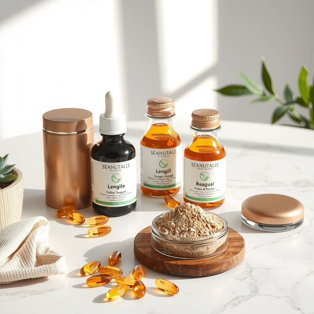 Premium natural wellness supplements and skincare products